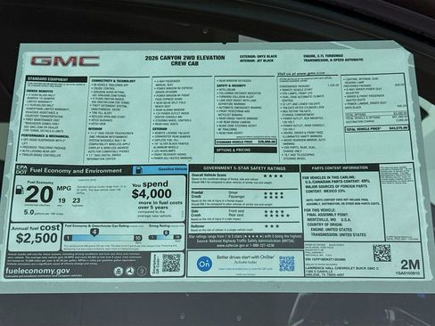 New 2026 GMC Canyon Elevation w/ Convenience Package image 20