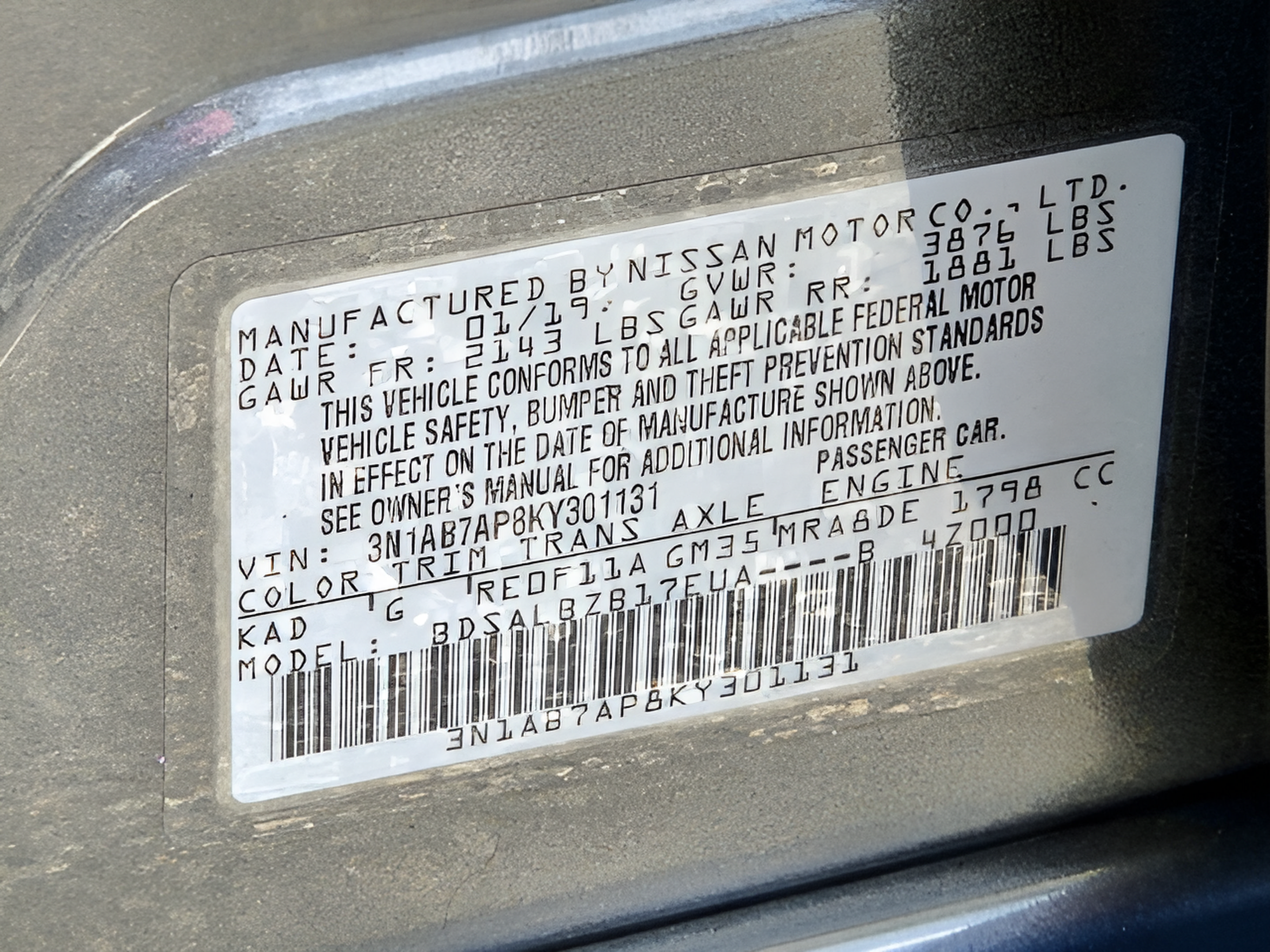 Used 2019 Nissan Sentra S FWD image 27