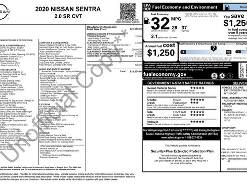 Used 2020 Nissan Sentra SR w/ Electronics Package FWD image 2