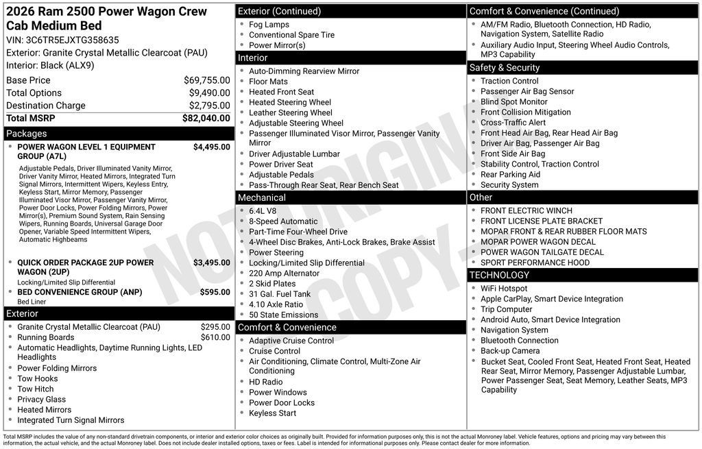 New 2026 RAM 2500 Power Wagon AWD/4WD image 3
