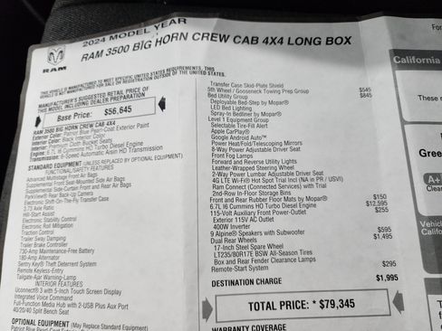 Used 2024 RAM 3500 Big Horn w/ Sport Appearance Package image 49