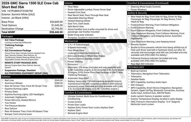 New 2026 GMC Sierra 1500 SLE AWD/4WD image 33