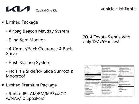 Used 2014 Toyota Sienna Limited w/ Limited Premium Package AWD/4WD image 3