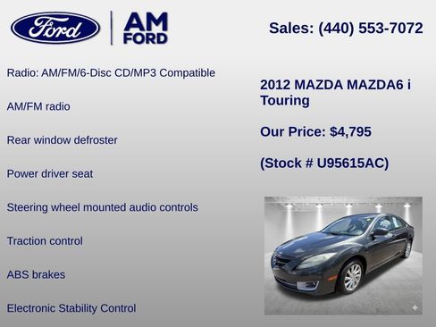 Used 2012 MAZDA MAZDA6 i Touring FWD image 6