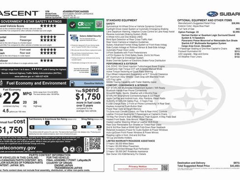 Used 2019 Subaru Ascent Limited image 4