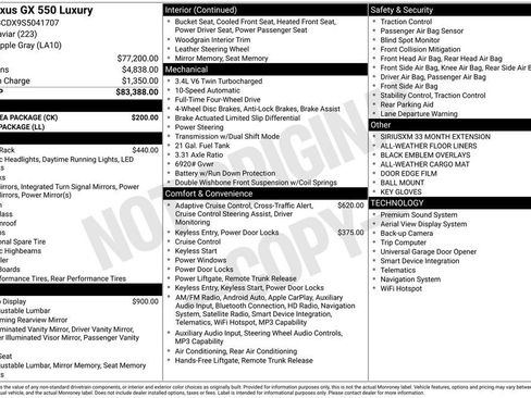 Used 2025 Lexus GX 550 w/ Cold Area Package AWD/4WD image 6
