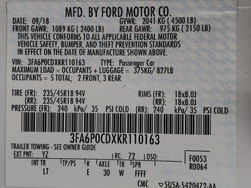 Used 2019 Ford Fusion SEL FWD image 33
