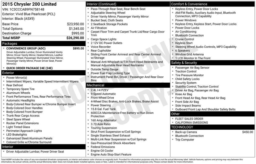 Used 2015 Chrysler 200 Limited w/ Convenience Group FWD image 6