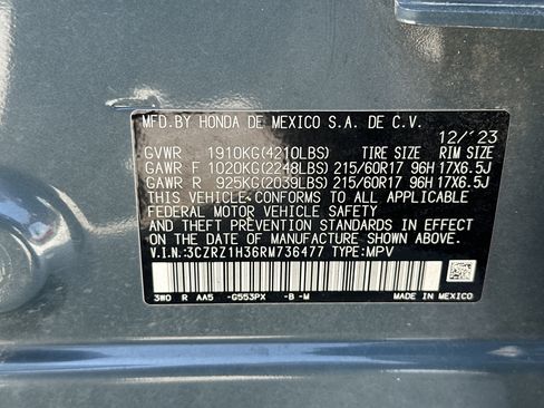 Used 2024 Honda HR-V LX image 35