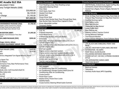 Certified 2021 GMC Acadia SLE w/ Driver Convenience Package image 10