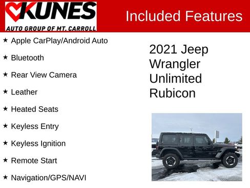 Used 2021 Jeep Wrangler Unlimited Rubicon w/ Uconnect 4C Nav & Sound Group image 3