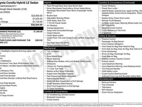 Used 2024 Toyota Corolla LE w/ LE Convenience Package FWD image 17