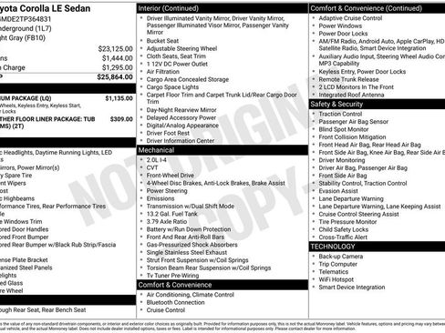Used 2026 Toyota Corolla LE w/ LE Premium Package FWD image 17