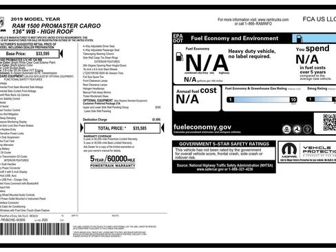 Used 2019 RAM ProMaster 1500 image 31