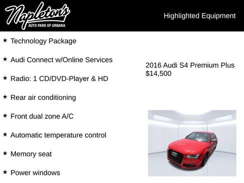 Used 2016 Audi S4 Premium Plus w/ Technology Package AWD/4WD image 4