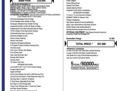 Used 2023 Chrysler Voyager LX FWD image 9