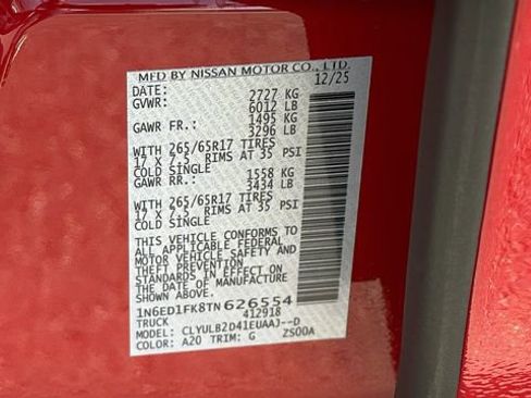 New 2026 Nissan Frontier SV w/ All-Weather Content Package image 30