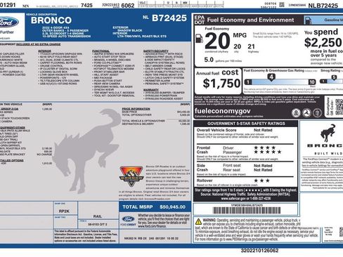 Used 2022 Ford Bronco Outer Banks AWD/4WD image 2