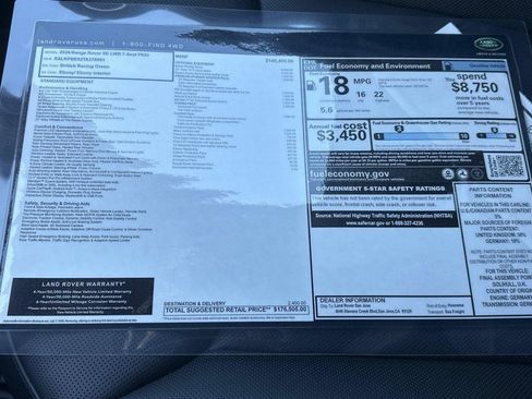 New 2026 Land Rover Range Rover Long Wheelbase SE AWD/4WD image 30