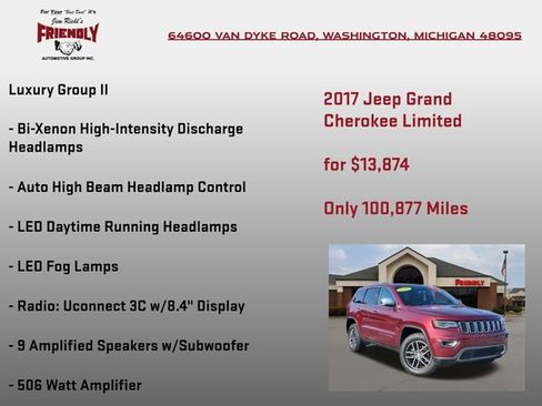 Used 2017 Jeep Grand Cherokee Limited w/ Luxury Group II AWD/4WD image 10