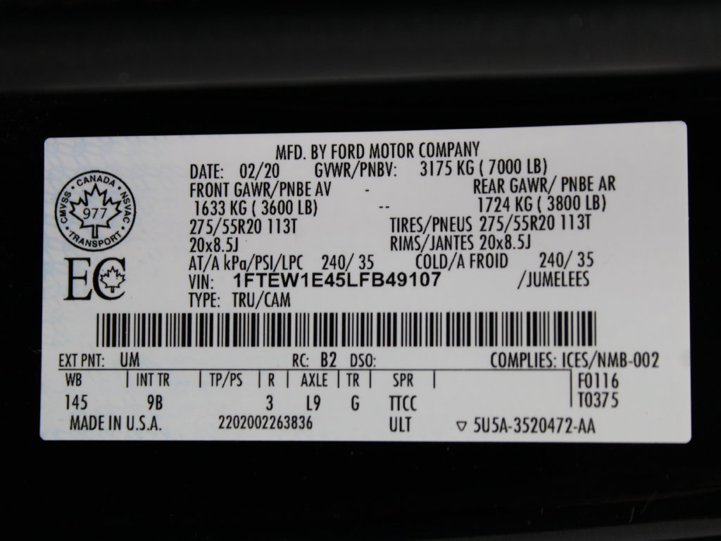 Used 2020 Ford F150 Platinum w/ Technology Package AWD/4WD image 76