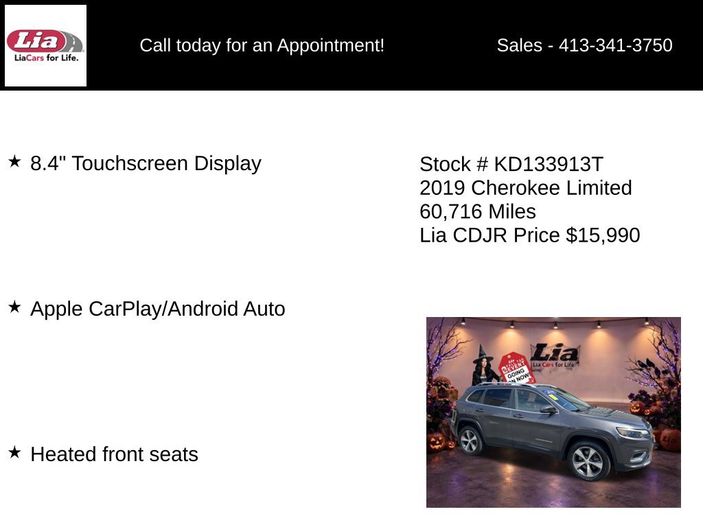 Certified 2019 Jeep Cherokee Limited AWD/4WD image 11