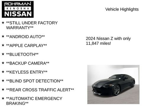 Certified 2024 Nissan Z Sport w/ Floor Mat Package image 7