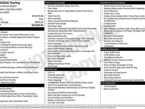 Used 2016 MAZDA MAZDA6 Touring image 31