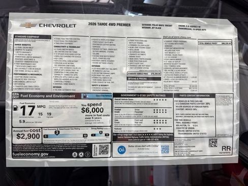 New 2026 Chevrolet Tahoe Premier AWD/4WD image 27