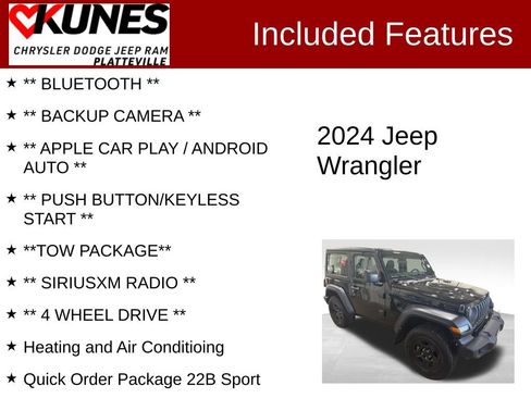 Used 2024 Jeep Wrangler Sport image 2