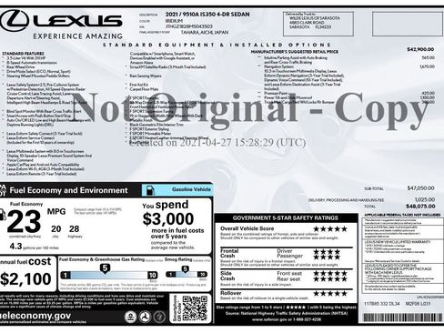 Used 2021 Lexus IS 350 F Sport w/ Navigation Package image 3