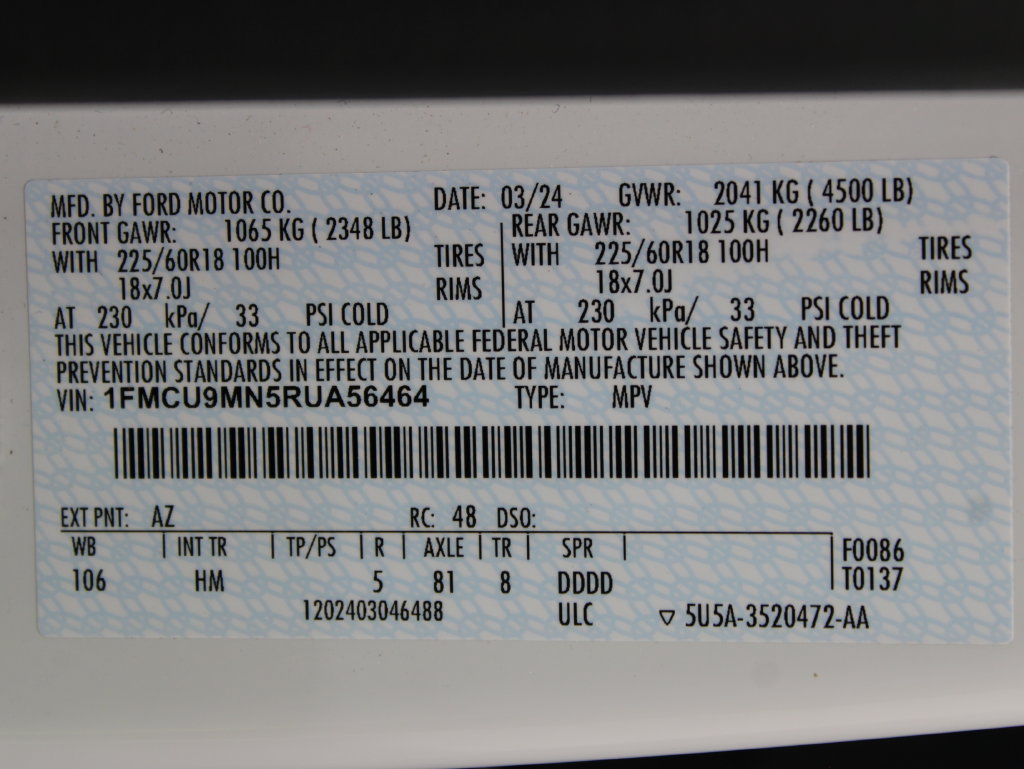 Used 2024 Ford Escape ST-Line w/ Tech Pack #1 AWD/4WD image 65