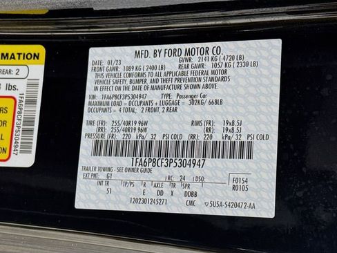 Certified 2023 Ford Mustang GT Premium w/ Equipment Group 401A image 35