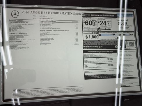 New 2026 Mercedes-Benz E 53 AMG e 4MATIC Sedan image 33