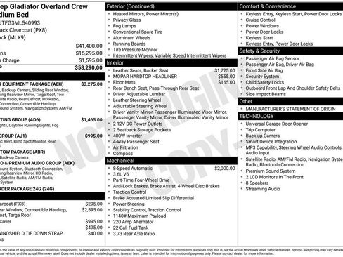 Used 2021 Jeep Gladiator Overland w/ Popular Equipment Package AWD/4WD image 6