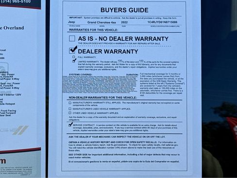 Used 2022 Jeep Grand Cherokee Overland w/ Advanced Protech Group III image 26