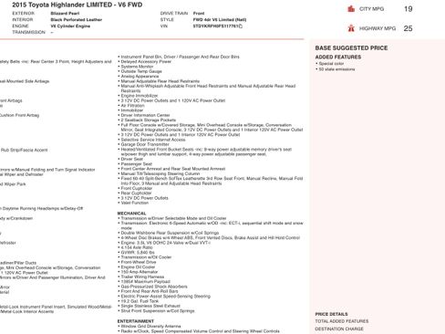 Used 2015 Toyota Highlander Limited image 3