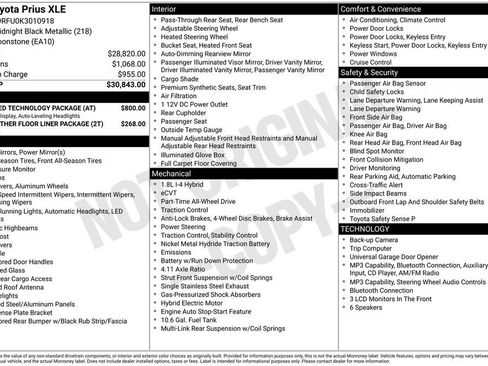Used 2019 Toyota Prius XLE w/ Advanced Technology Package AWD/4WD image 7