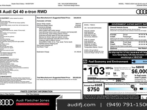 Used 2024 Audi Q4 e-tron Premium w/ Convenience Package image 2