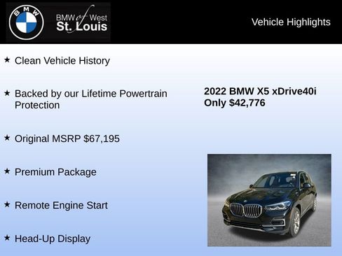 Used 2022 BMW X5 xDrive40i w/ Premium Package image 8