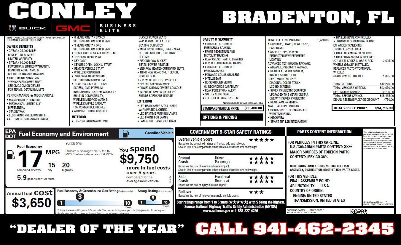 Used 2026 GMC Yukon Denali w/ Denali Reserve Package RWD image 1