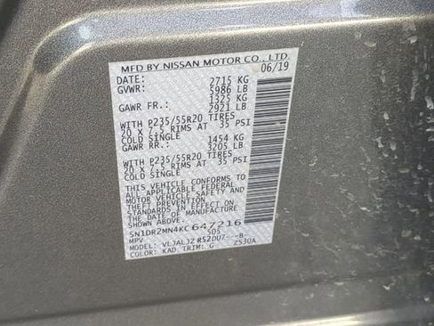 Used 2019 Nissan Pathfinder Platinum w/ Cargo Package image 48