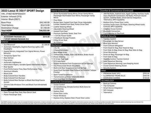 Used 2023 Lexus IS 350 F Sport w/ Accessory Package RWD image 20