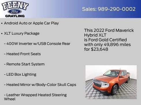 Used 2022 Ford Maverick XLT w/ XLT Luxury Package image 9
