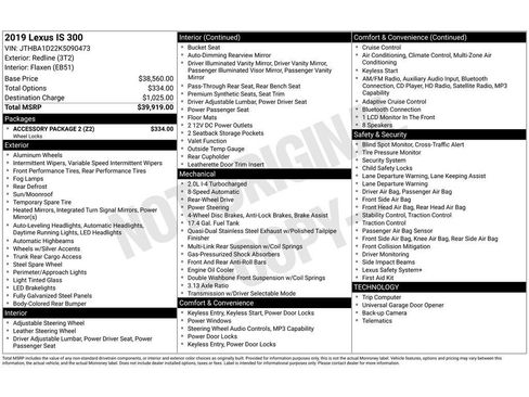 Used 2019 Lexus IS 300 w/ Accessory Package 2 image 6