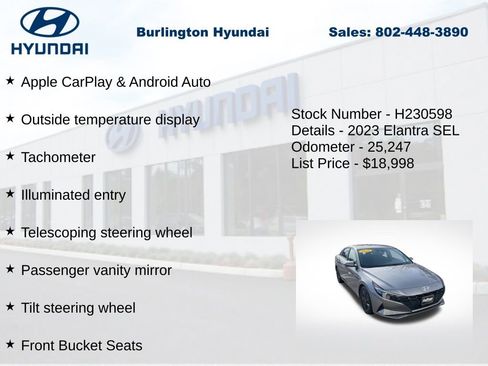 Certified 2023 Hyundai Elantra SEL w/ Cargo Package image 25