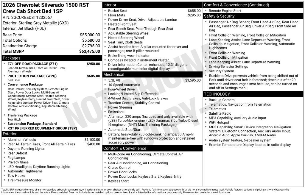 New 2026 Chevrolet Silverado 1500 RST w/ Z71 Off-Road Package AWD/4WD image 5