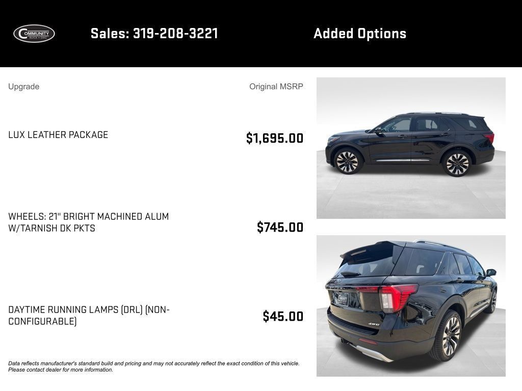 Used 2025 Ford Explorer Platinum w/ LUX Leather Package AWD/4WD image 2