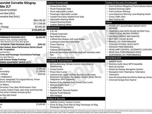 Used 2026 Chevrolet Corvette Stingray Preferred Conv w/ Z51 Performance Package RWD image 3