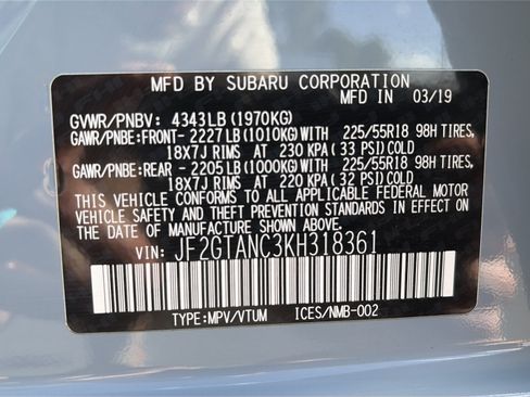 Used 2019 Subaru Crosstrek 2.0i Limited w/ Moonroof Package w/Navigation AWD/4WD image 37